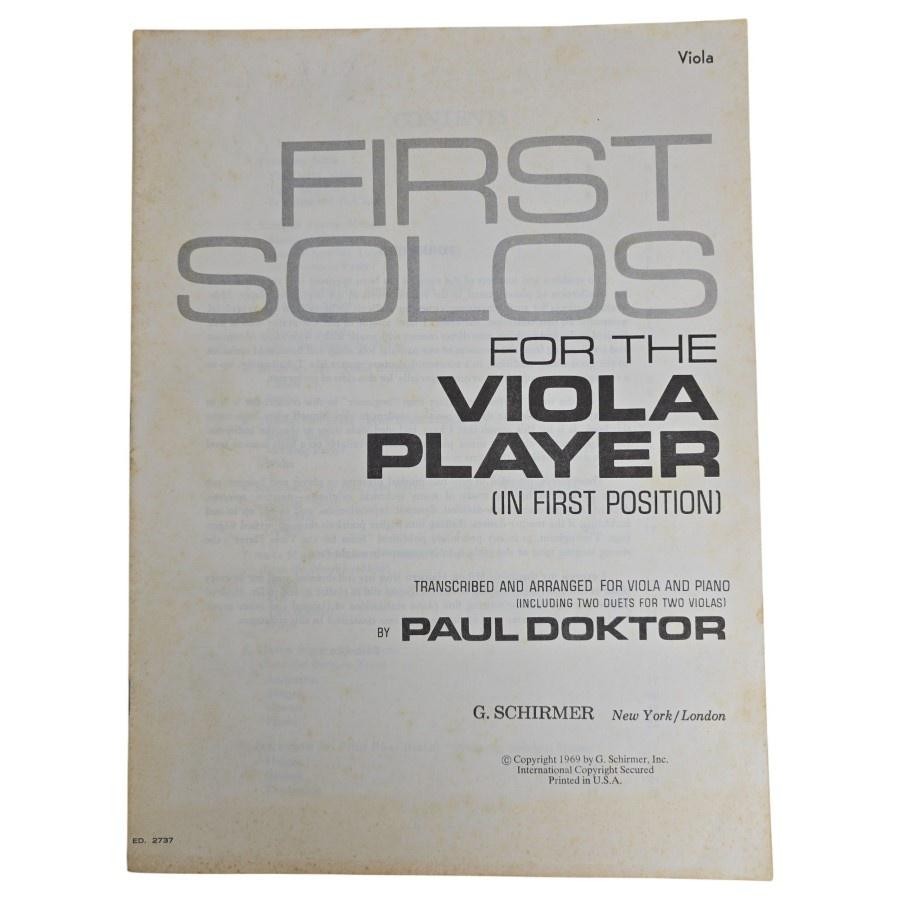 First Solos For The Viola Player & Piano Sheet Music Book Schirmer 1969 Vintage