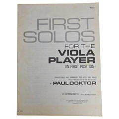 First Solos For The Viola Player & Piano Sheet Music Book Schirmer 1969 Vintage