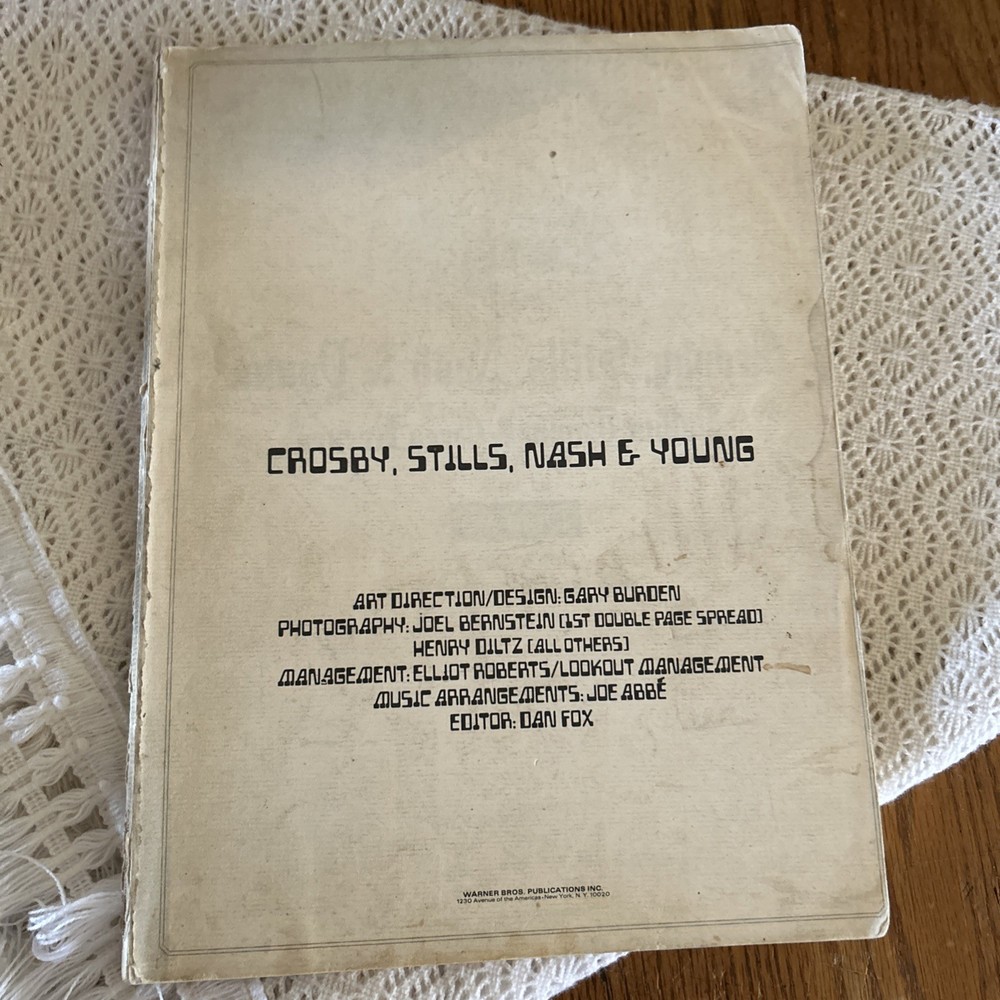 Crosby, Stills, Nash & Young Songbook – Paperback See Pictures 1970’s