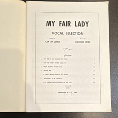 Chappell & Co. My Fair Lady Vocal Selection Sheet Music Song Book Piano/Voice