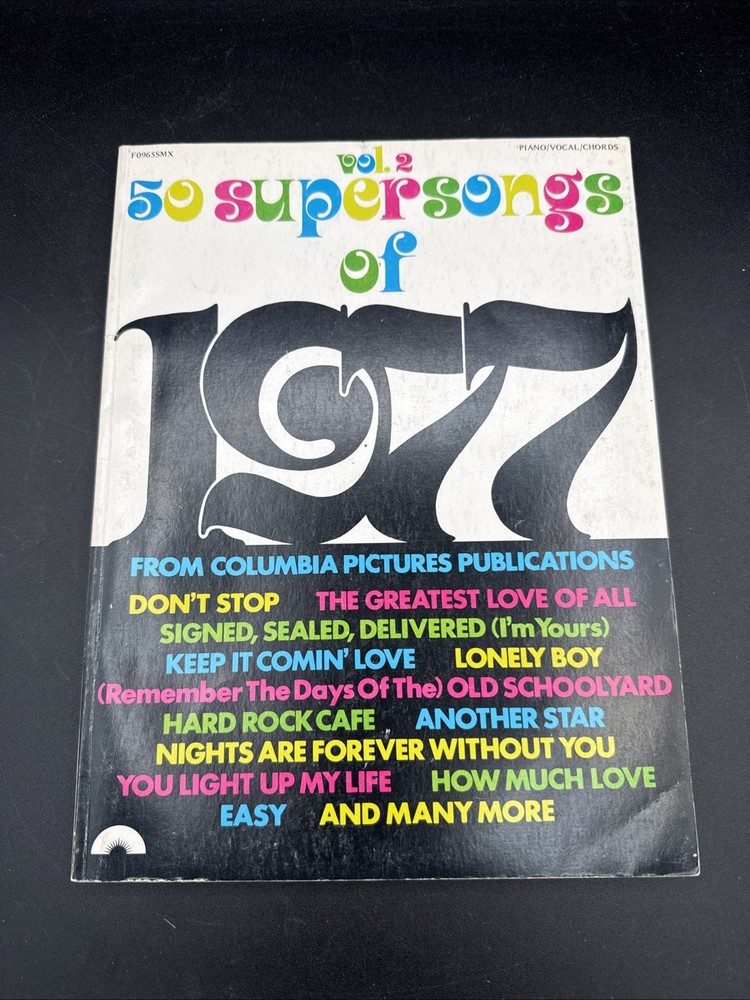 50 Supersongs of 1977 Vintage Paperback Songbook Piano Vocals Lyrics Music