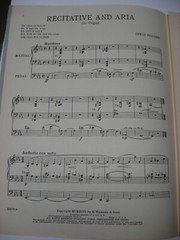 Irwin Fischer Recitative and Aria for the Organ Sheet Music M Witmark & Sons