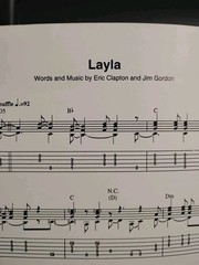Vtg Eric Clapton Unplugged Layla Guitar Piano Vocal sheet music Chord Notation