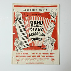 Vintage Oahu Accordion Sheet Music Lot Course Pages 1950s Marked