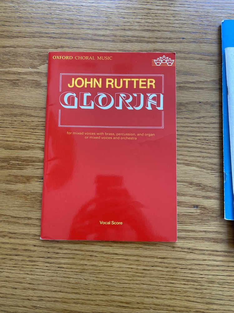 John Rutter Gloria Vocal Score SATB Brass Organ Oxford Music Book 1976 Vtg