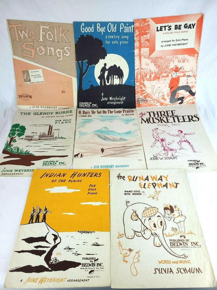 Lot Of 8- Sheet Music – Show Tunes Late 40&rsquo;s to 50&rsquo;s – 8 BELWIN published