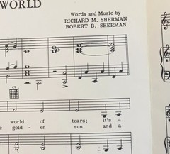 Vintage WALT DISNEY 1963 Sheet Music Institute IT&rsquo;S A SMALL WORLD 4 languages
