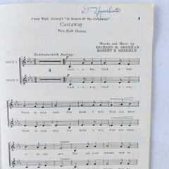 1963 Disneyland Two Part Community Song Book Walt Disney Piano Sheet Music Vtg