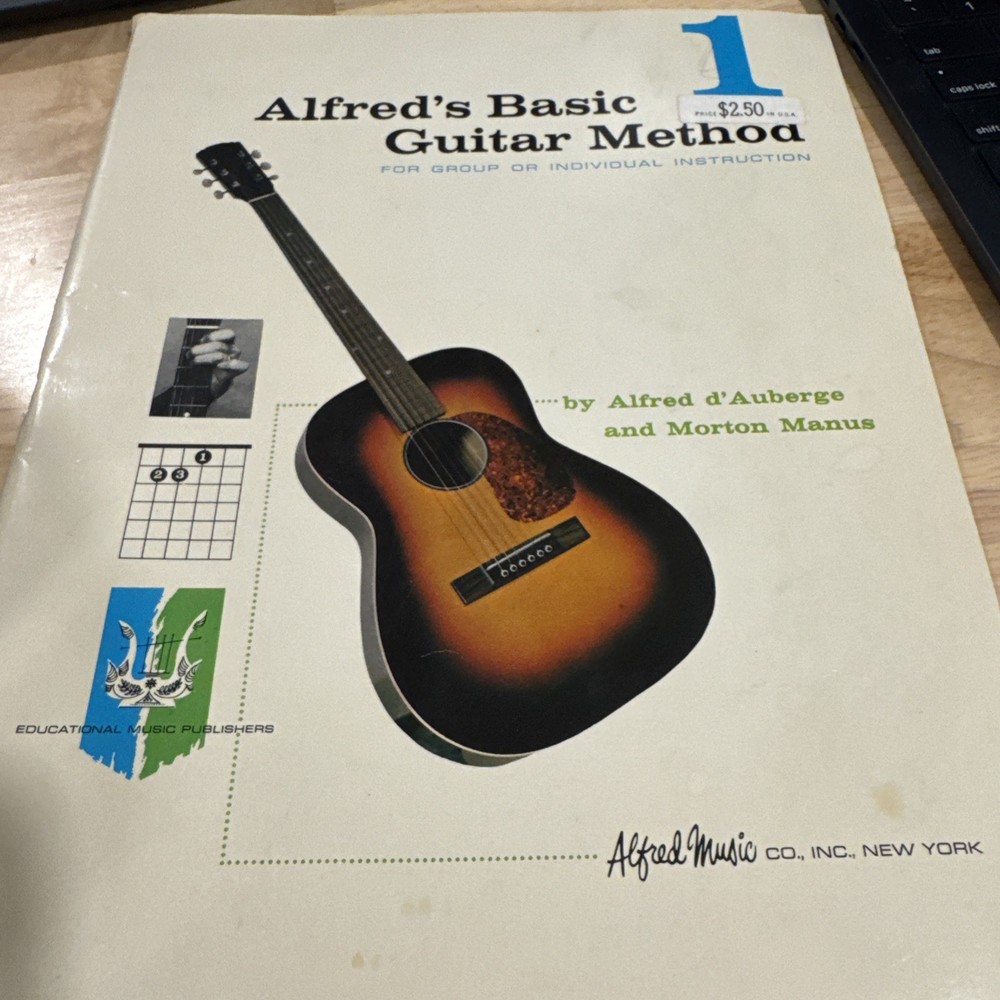 Vtg. 1959 Alfred’s Basic Guitar Method Instruction Music Book 1 With Chord Guide