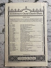 G. SCHIRMERS CHORAL CHURCH MUSIC, MIXED VOICES, 1940