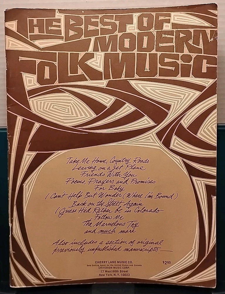 The Best of Modern Folk Music – 1972 – Vintage Cherry Lane Music Co. Song Book