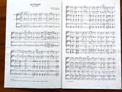 WITNESS, Sheet Music for A cappella, mixed voices, Traditional Spiritual