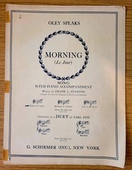 Sheet Music, Morning (Le Jour) D min High Voice by Oley Speaks. Frank L Stanton
