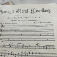 1914 Song sheet LAND OF HOPE AND GLORY Arranged for mixed voices Edward Elgar