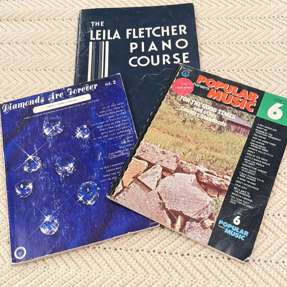 Lot Of Sheet Music Books Leila Fletcher Piano Course Hansen Popular Music