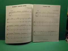 Barney Theme Song & I Love You – 1992 US Easy Piano Sheet Music with Poster