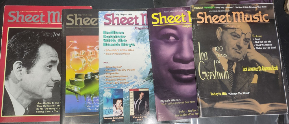 Sheet Music Magazine – 5 Issues 1996- Piano/Guitar – Very Good Condition