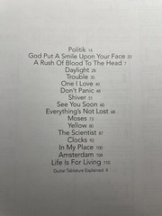 Coldplay, Live 2003, Guitar Tab, Songbook