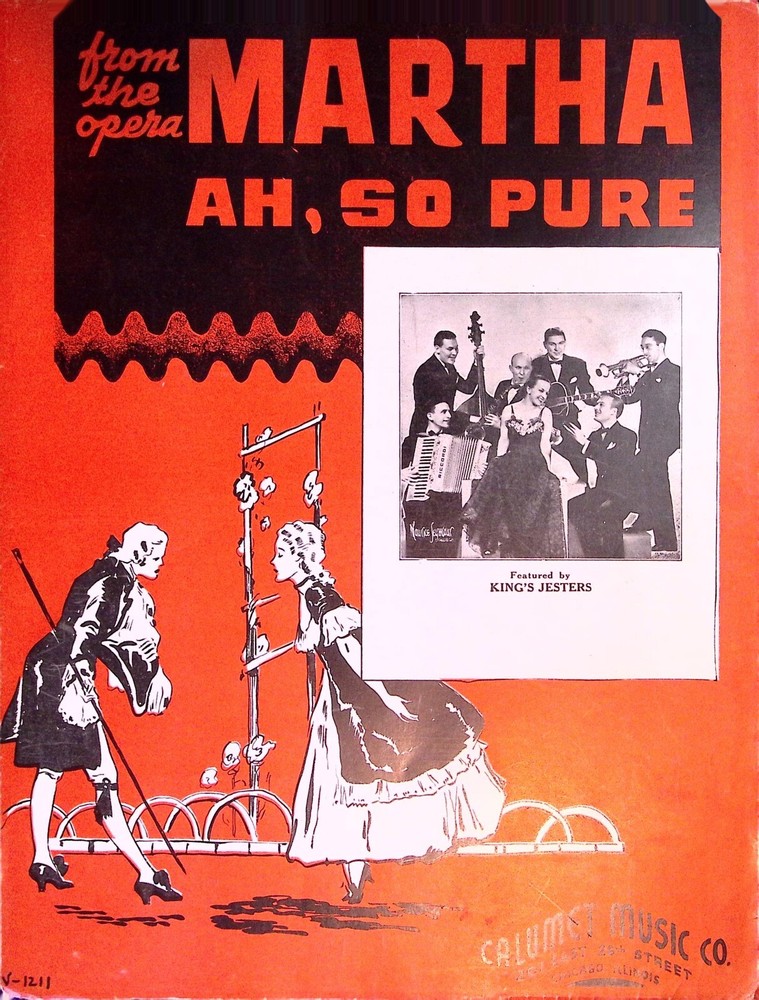Martha Ah, So Pure, Featured by King&rsquo;s Jesters, 1938 Vintage Sheet Music