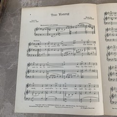 Vintage 1951 Sheet Music Poster – Nat King Cole – Too Young