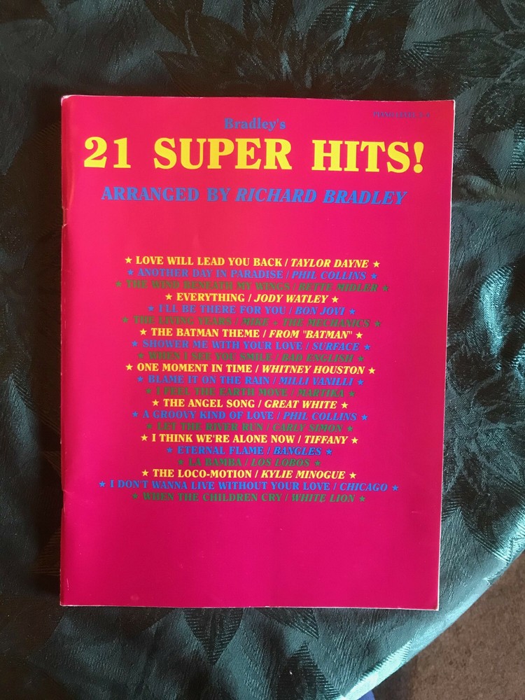 Bradleys 21 Super Hits — piano sheet music 1989 56 pages