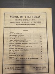 Songs Of Yesterday Sheet Music irving Berlin