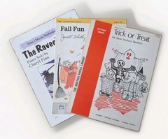 Lot of 3 Halloween / Fall, Early Elementary Piano Solo Sheet Music, Very Good