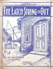 The Latch String Is Out Sheet Music J. W. Caverly 1904 Large Format Sentimental