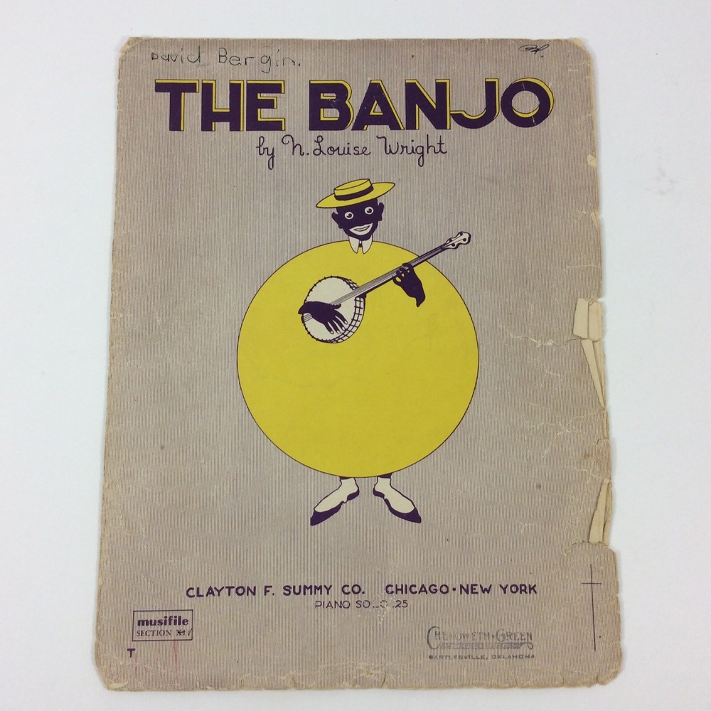 The Banjo N Louise Wright Vintage Piano Solo Sheet Music Book Intermediate