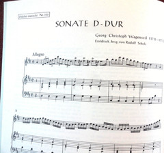 Vintage « Sonate D-Dur » for flute and Basso continuo by Wagenseil
