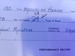Medley on Heaven SATB Choral Sheet Music Lot 29 Copies Frank Garlock Musical Min