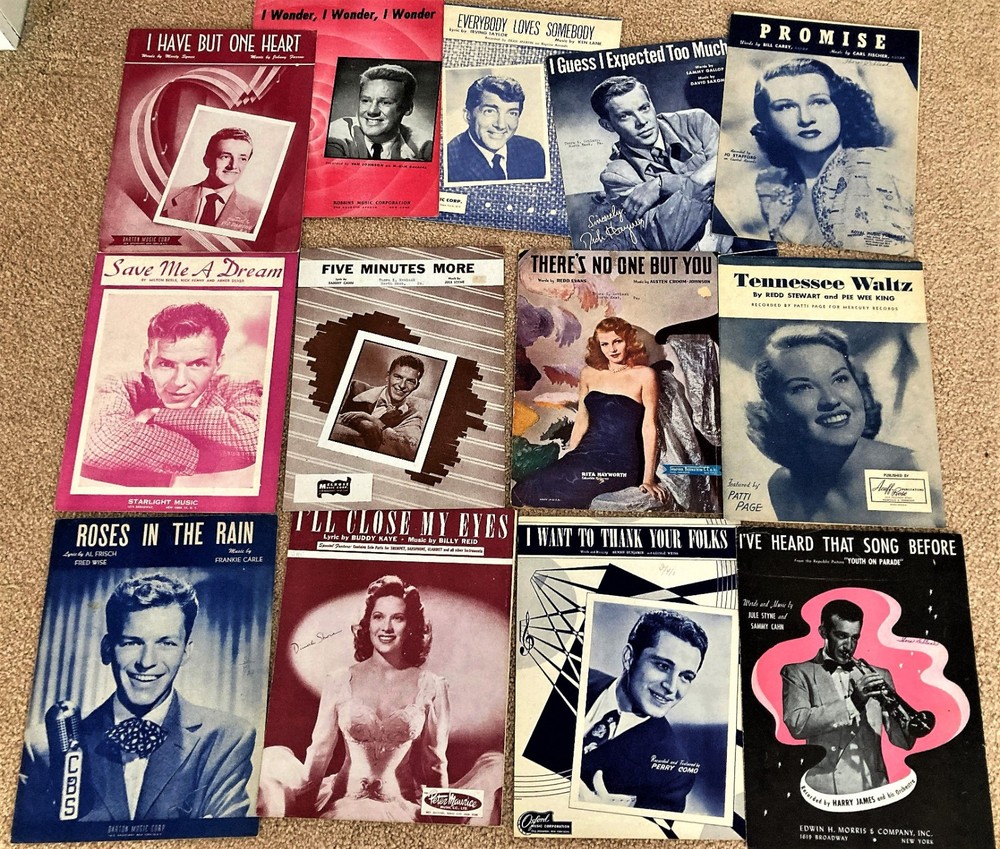 1940s Sheet Music 13 Stars Sinatra Shore Como James Page Hayworth Martin Damone