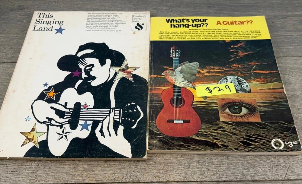 Vintage Guitar Banjo Songbook Lot 2 This Singing Land Gene Leis Folk Pop Rock
