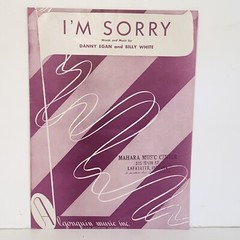 Vintage 1952 I&rsquo;m Sorry Sheet Music by Danny Egan and Billy White