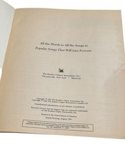 Reader’s Digest Popular Songs That Will Live Forever Lyric Book 1991