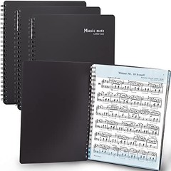 Sheet Music Folder (Pack, Black) – 40 Sleeves Display 80 Pages Spiral Binder 3