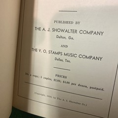 1926 The Ideal Quartet Book Antique Gospel Hymnal Showalter & Stamps Companies