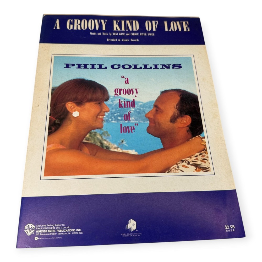 1988 A Groovy Kind Of Love Phil Collins Bayer-Sager Piano Vocal VTG Sheet Music