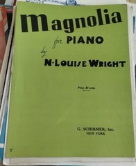 Magnolia For Piano N. Louise Wright Rare Sheet Music 1939 G Schirmer