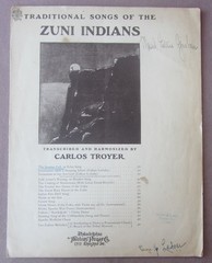 1904 Traditional Songs of Zuni Indians * Sunrise Call Sheet Music* Carlos Troyer