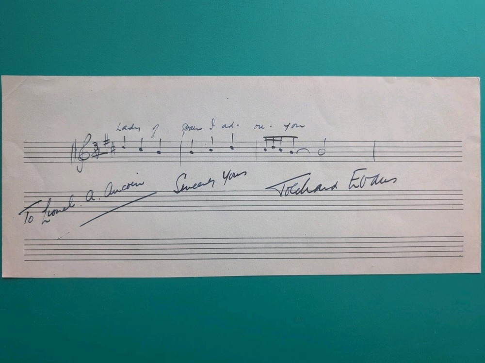 1940 TOLCHARD EVANS AUTOGRAPHED HAND SIGNED MUSIC SONG SHEET- « LADY OF SPAIN »