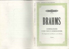Brahms Liebeslieder Vocal Score SATB Mixed Voices Piano 4 Hands Ed Peters #3912