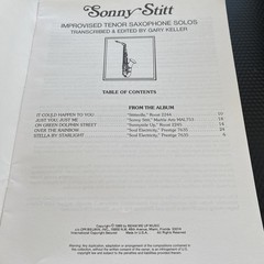 Sonny Stitt Improvised Tenor Saxophone Solos Score Sheet Music Song Book Brass