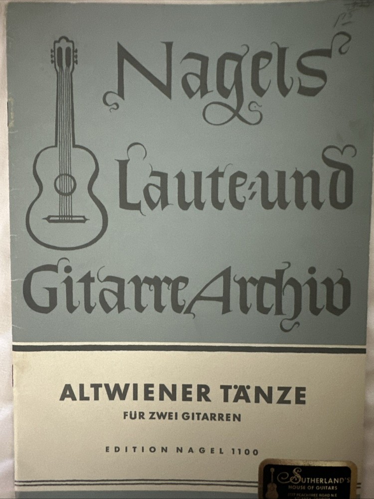 Mozart Haydn Shubert Classical guitar Sheet Music 14 Pieces Nagel -19 Pages 1964