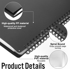 4 Pages Expand Sheet Music Folder Spiral Musics Binder Allow Annotations Black