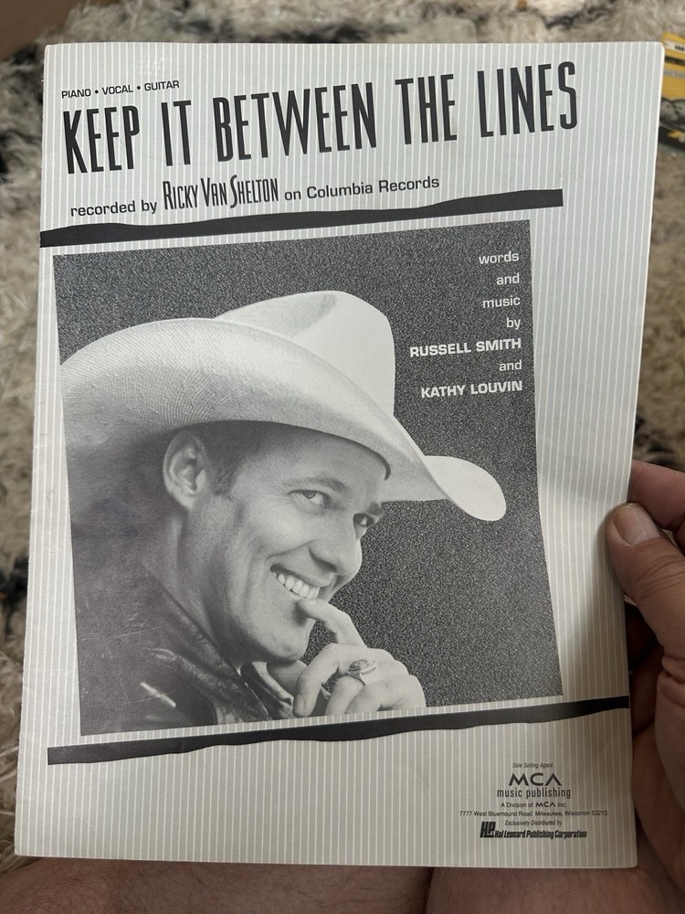 M 1991 RICKY VAN SHELTON Sheet Music KEEP IT BETWEEN THE LINES