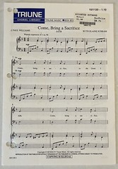 Come Bring a Sacrifice Williams and Schram SATB Piano Sheet Music Triune Choral
