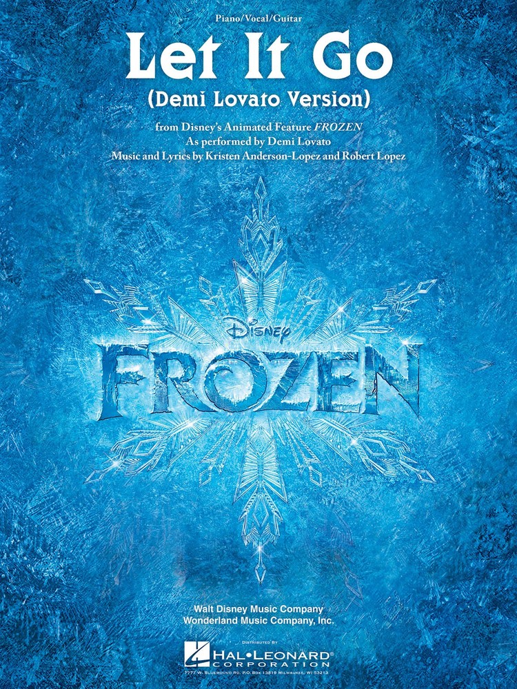 Let It Go Frozen Movie Song Piano Vocal Guitar Sheet Music Demi Lovato Version