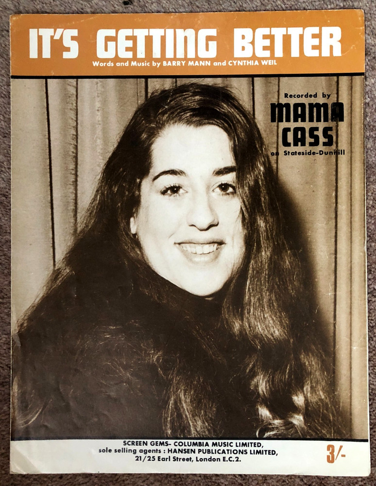 IT&rsquo;S GETTING BETTER – Mama Cass – 1968 UK sheet music