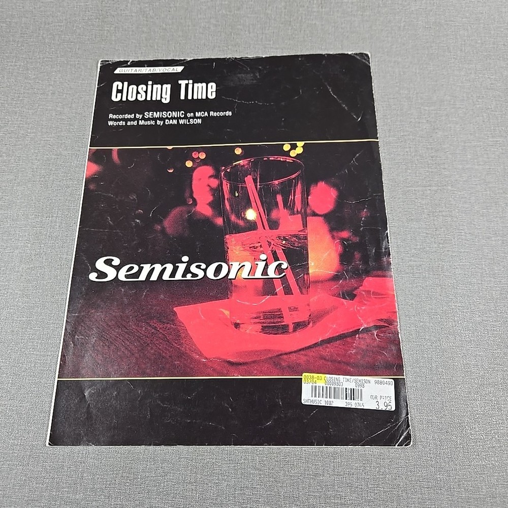 Closing Time Semisonic 1998 Vintage Sheet Music Guitar Tab Vocal
